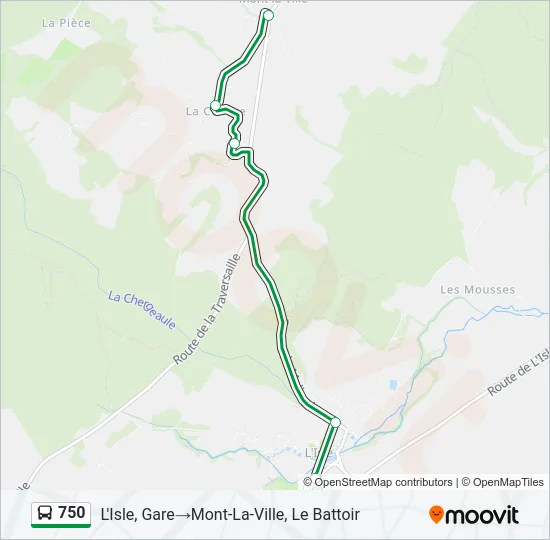 750 Bus Line Map