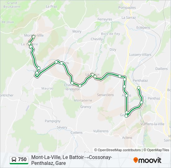 750 Bus Line Map