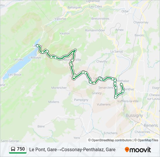 750 Bus Line Map