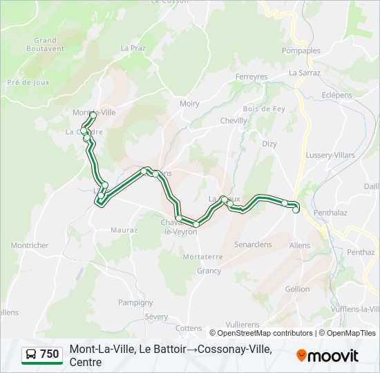 750 Bus Line Map