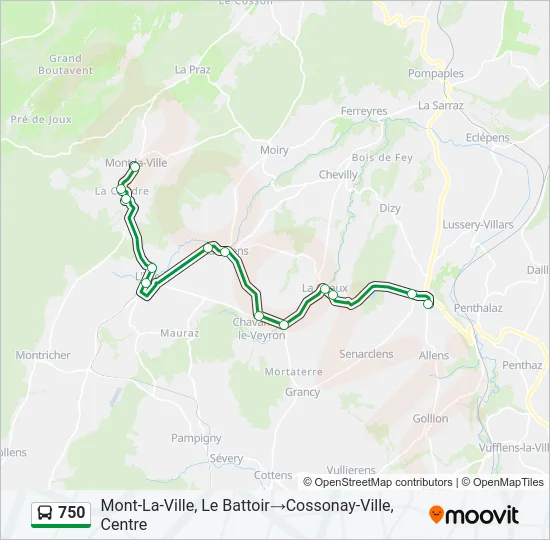 750 Bus Line Map