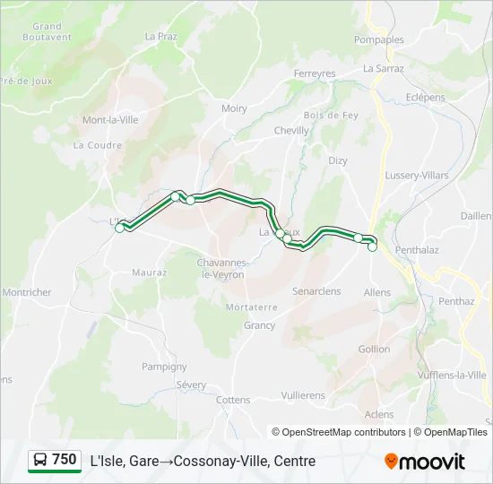 750 Bus Line Map