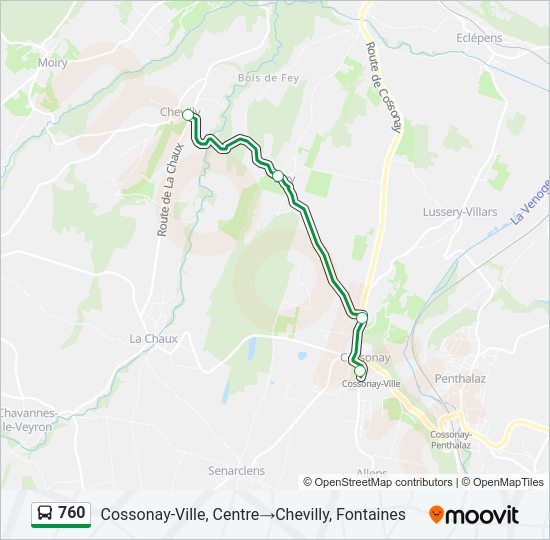 760 Bus Line Map