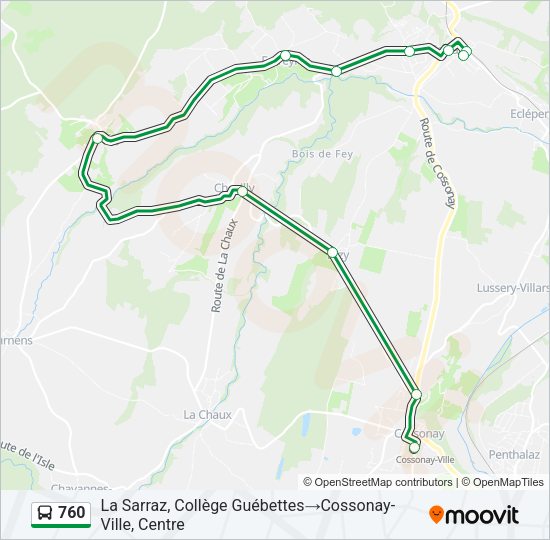 760 Bus Line Map