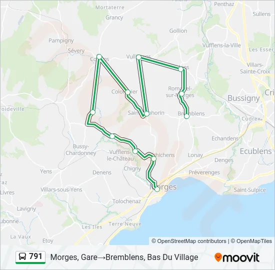 791 Bus Line Map