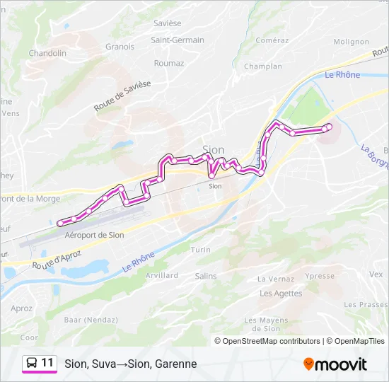 11 Bus Line Map