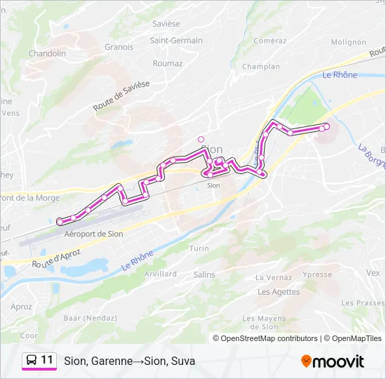 11 Bus Line Map