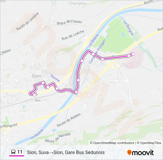 11 Bus Line Map