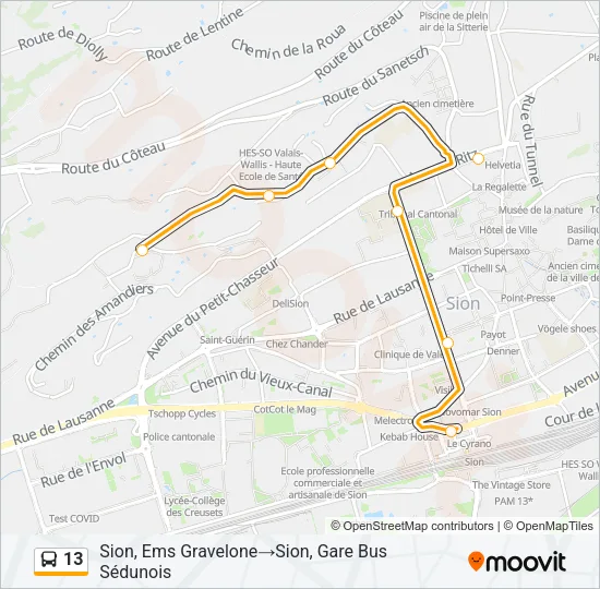 13 Bus Line Map