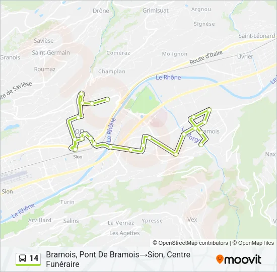 14 Bus Line Map