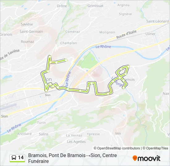 14 Bus Line Map