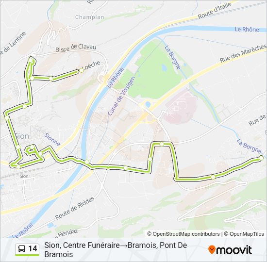 14 Bus Line Map