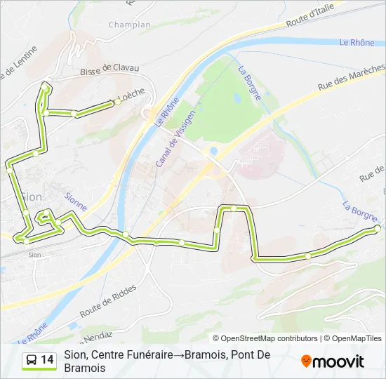 14 Bus Line Map