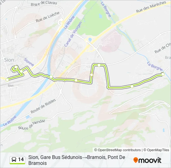 14 Bus Line Map