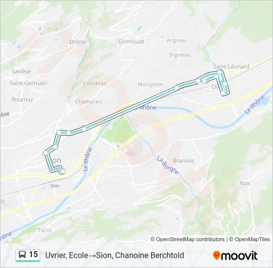 15 Bus Line Map