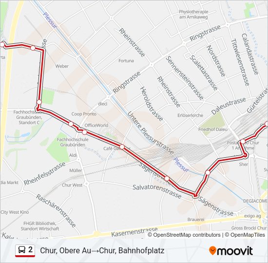 2 Bus Line Map