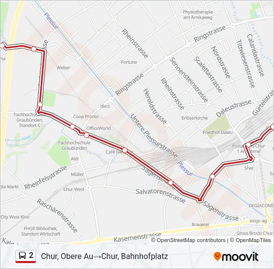 2 Bus Line Map