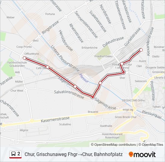 2 bus Line Map