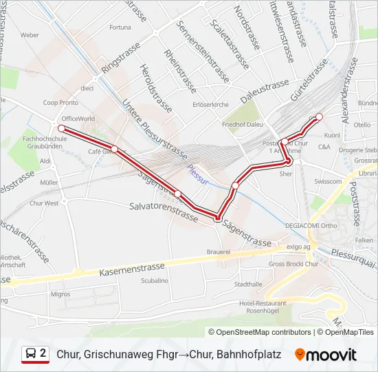 2 Bus Line Map