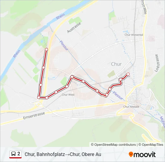 2 Bus Line Map