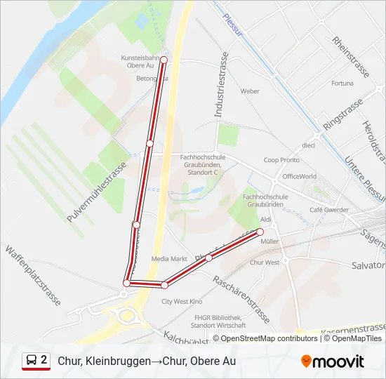 2 Bus Line Map