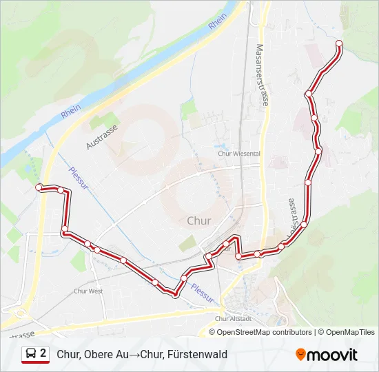 2 Bus Line Map