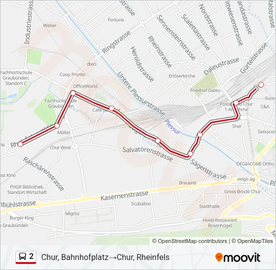 2 Bus Line Map