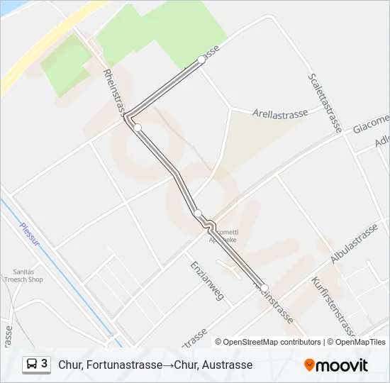 3 Bus Line Map