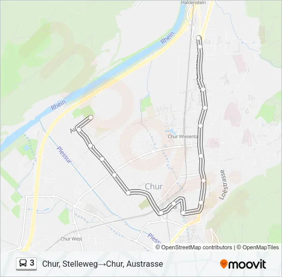 3 Bus Line Map