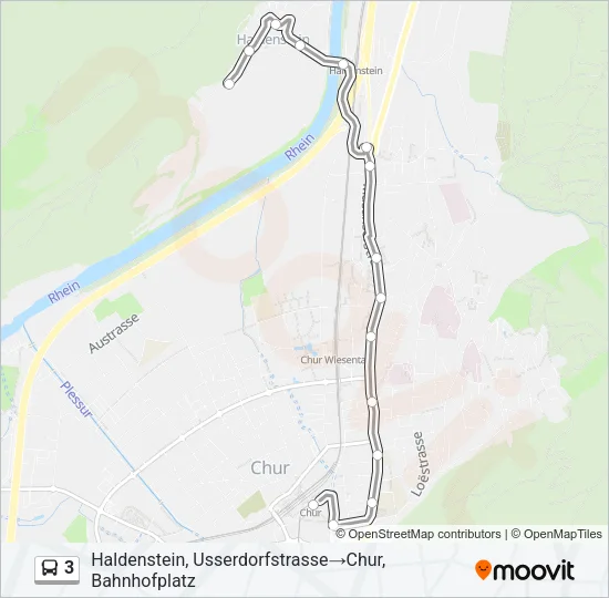 Plan de la ligne 3 de bus