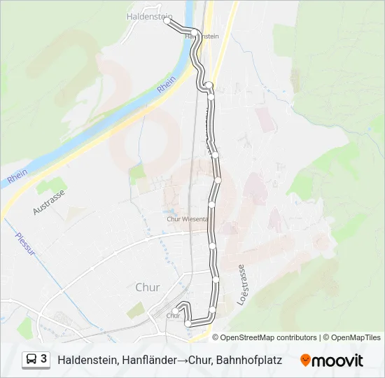 Plan de la ligne 3 de bus