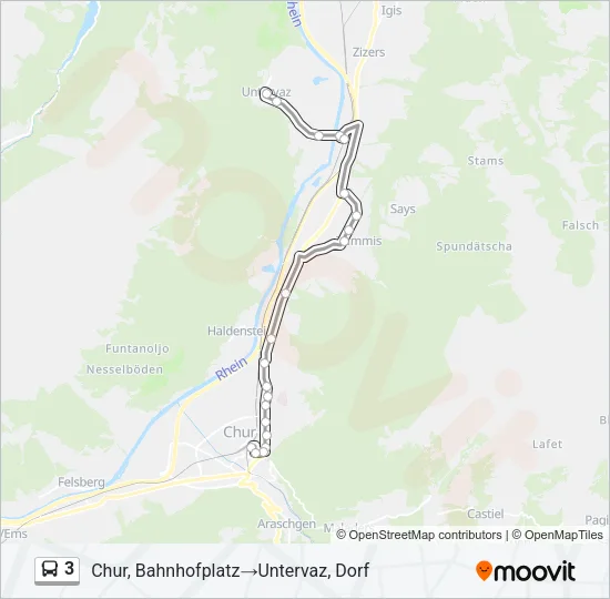 3 Bus Line Map