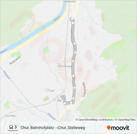 3 Bus Line Map