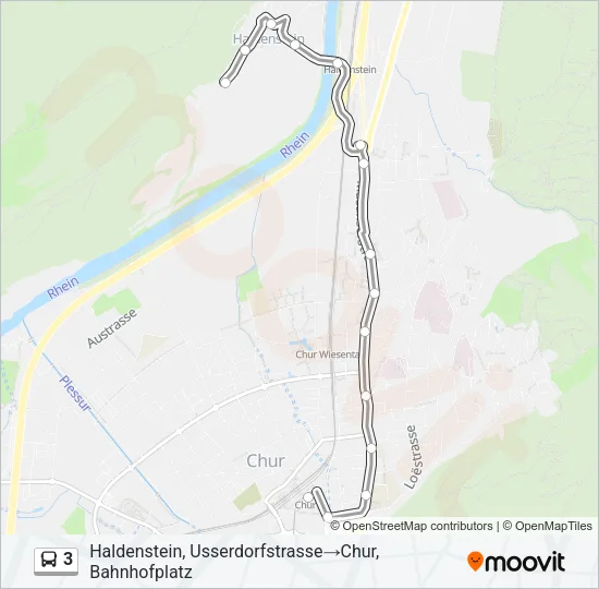 Plan de la ligne 3 de bus