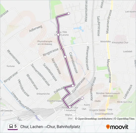 5 Bus Line Map