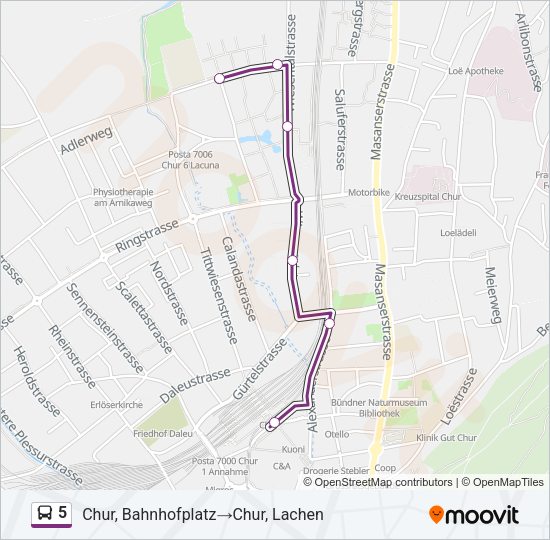5 Bus Line Map