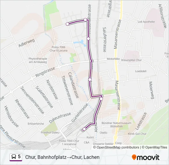 5 Bus Line Map