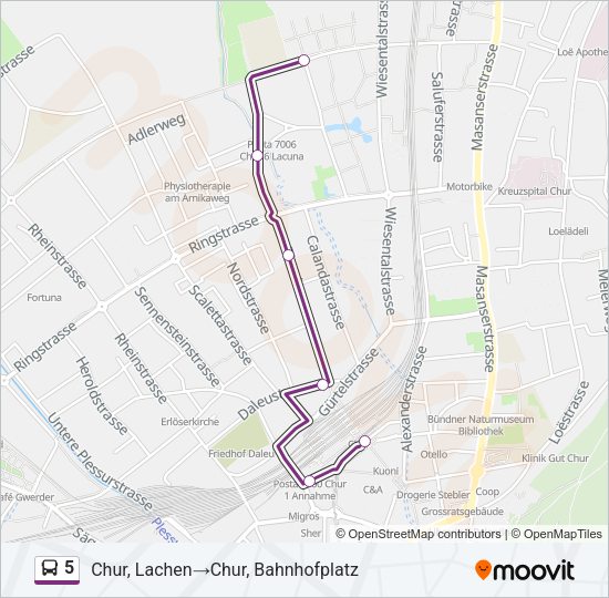 5 Bus Line Map