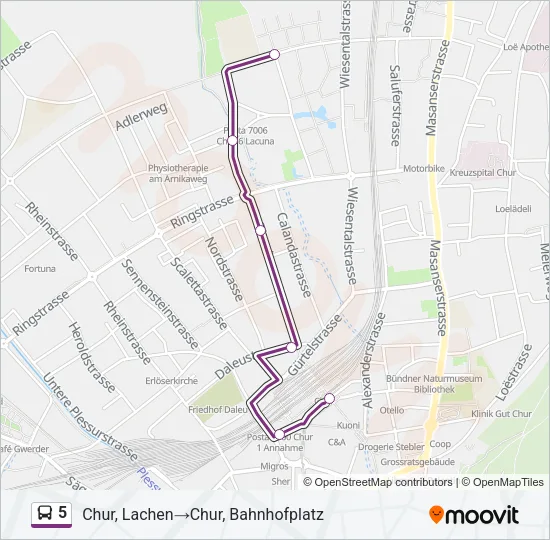 5 Bus Line Map