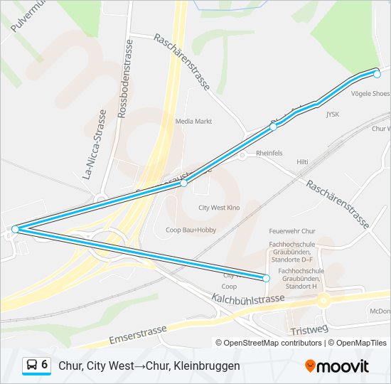6 Bus Line Map