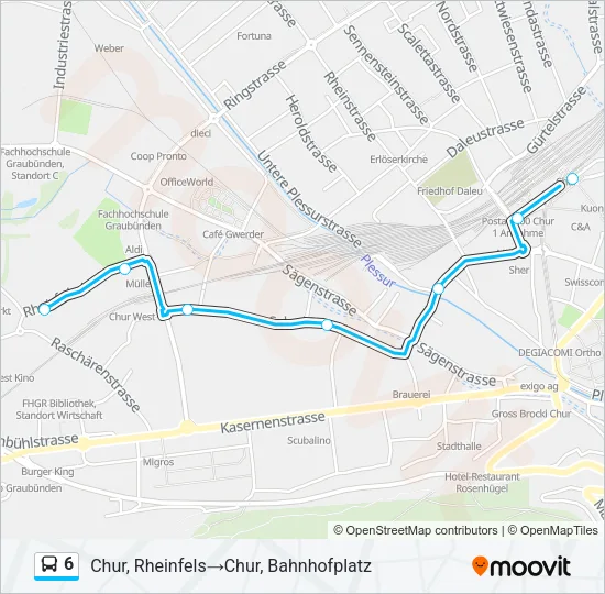 6 Bus Line Map
