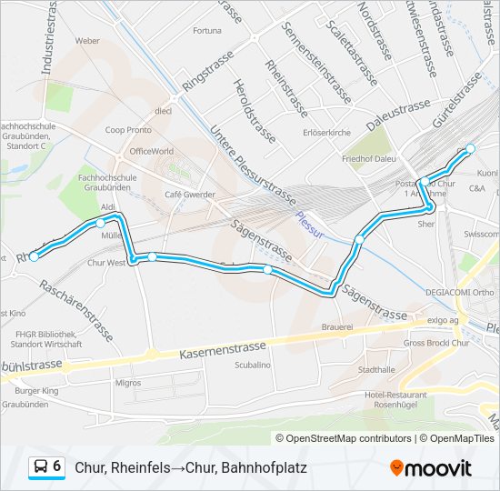 6 Bus Line Map