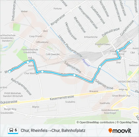 6 Bus Line Map