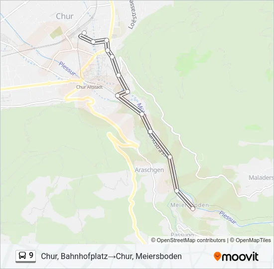 9 Bus Line Map