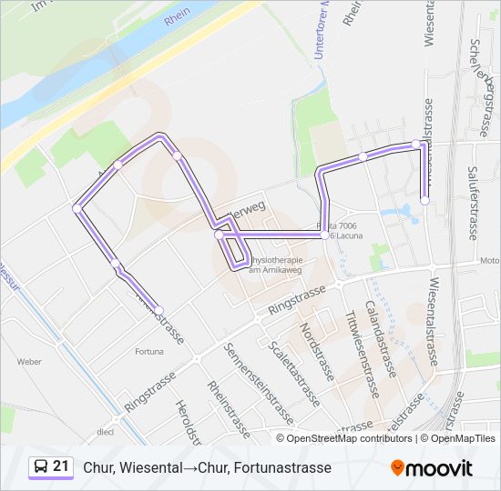 21 Bus Line Map