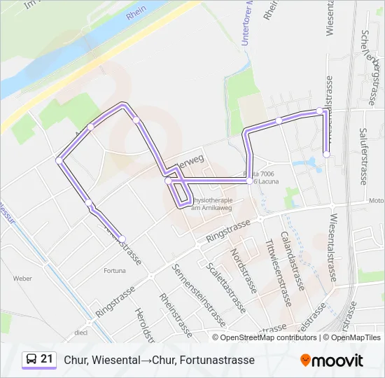 21 Bus Line Map