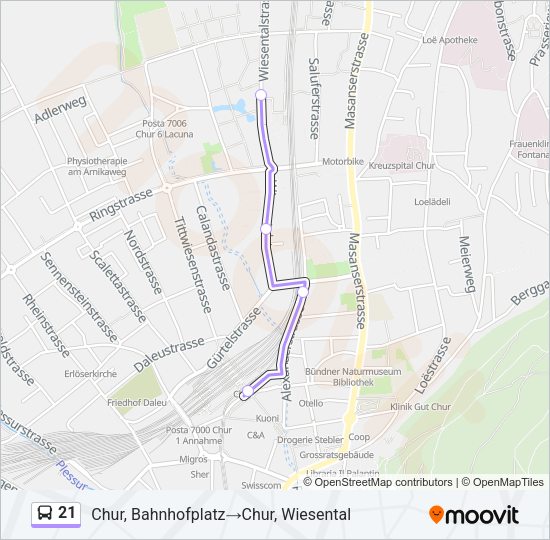 21 Bus Line Map