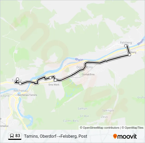 83 Bus Line Map