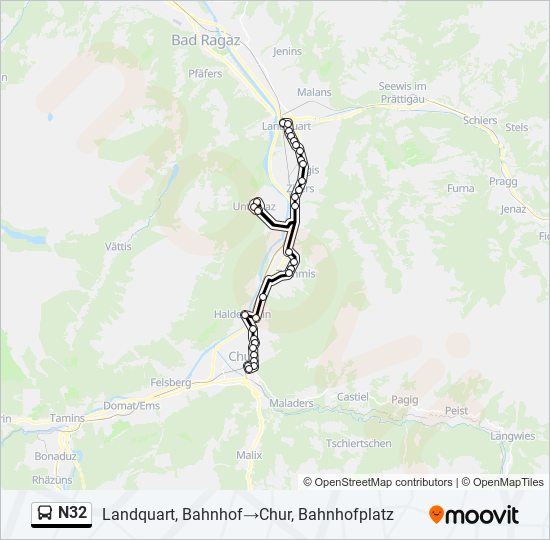 N32 bus Line Map