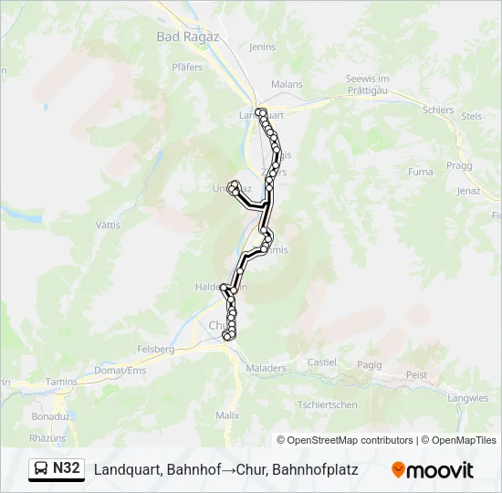 N32 Bus Line Map